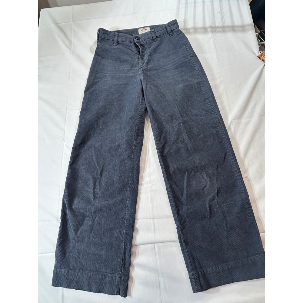 Marine Layer Womens Wide Leg Corduroy Pants Grey High Rise Size 29